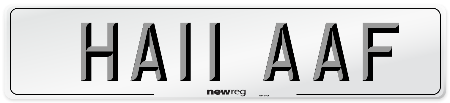 HA11 AAF Number Plate from New Reg